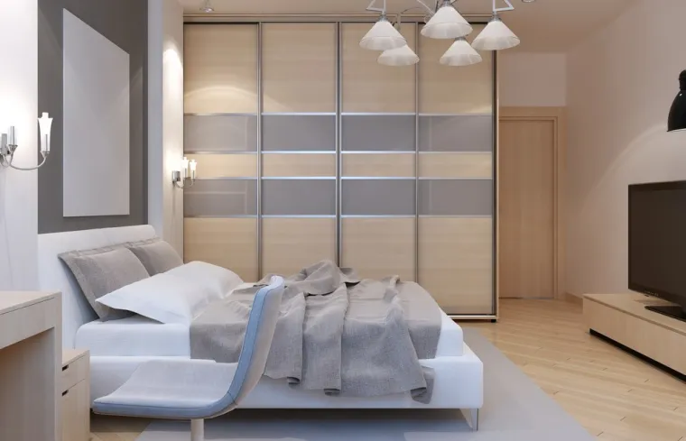 Dressing sous pente avec porte coulissante, Bastia, AFECO