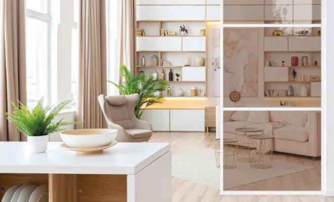 Apportez une touche moderne à votre salon avec notre verrière blanche à vitres fumées bronze.✨   Elle sépare les espaces avec élégance tout en gardant une ambiance lumineuse et chaleureuse. Idéale pour un intérieur contemporain.